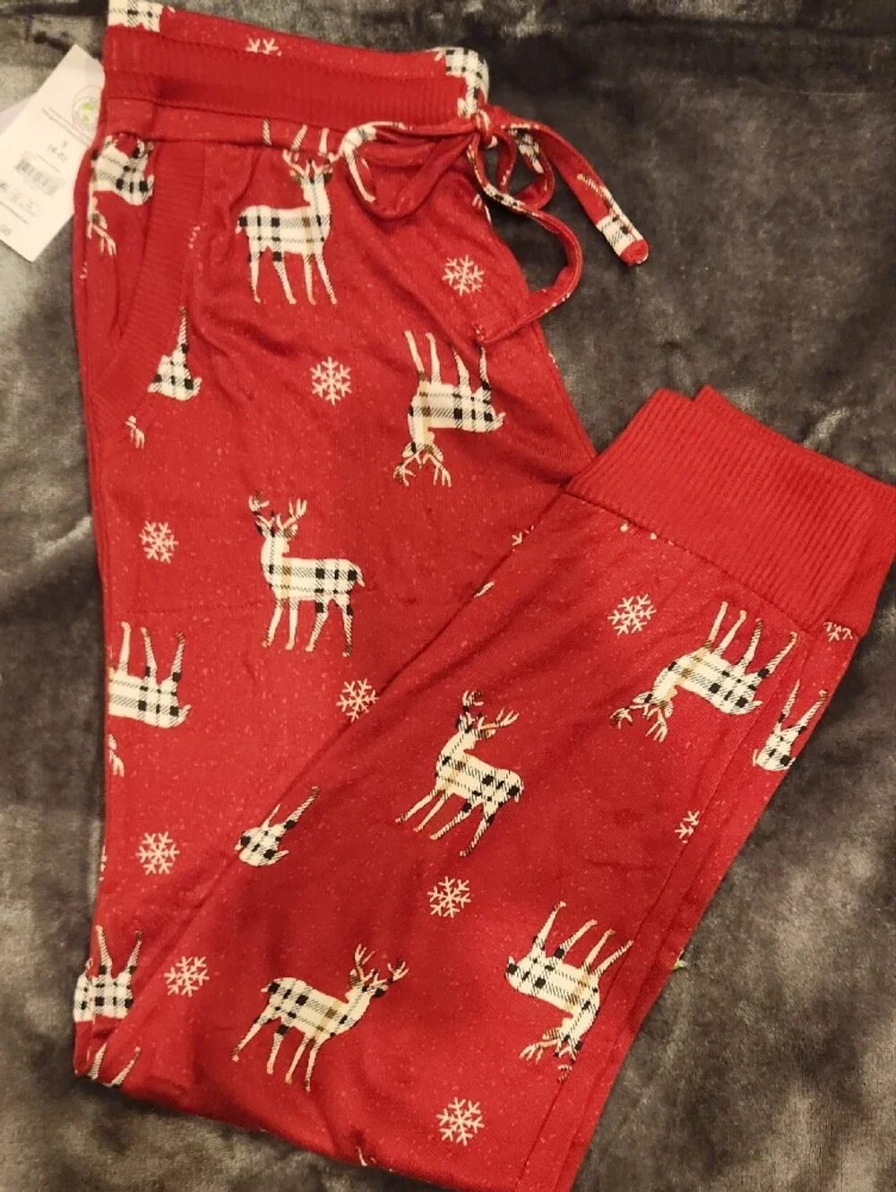 Womens Red Reindeer Print Pajama Pants